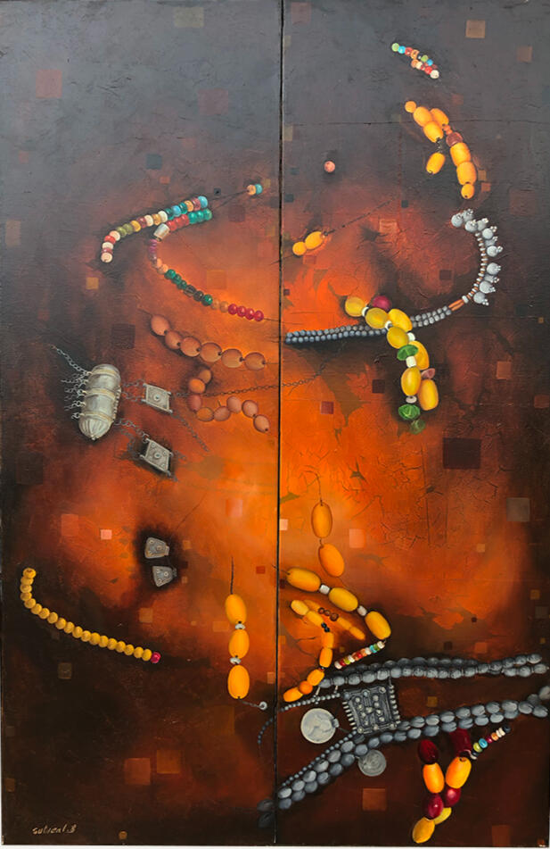 Crafted through time, oil on canvas, size 81 x 122 cm. Price: A$750