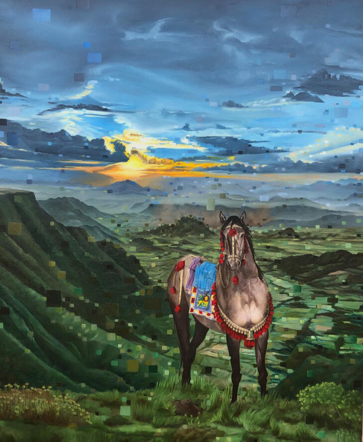 The warrior's horse, oil on canvas, 92 x 122cm, not available