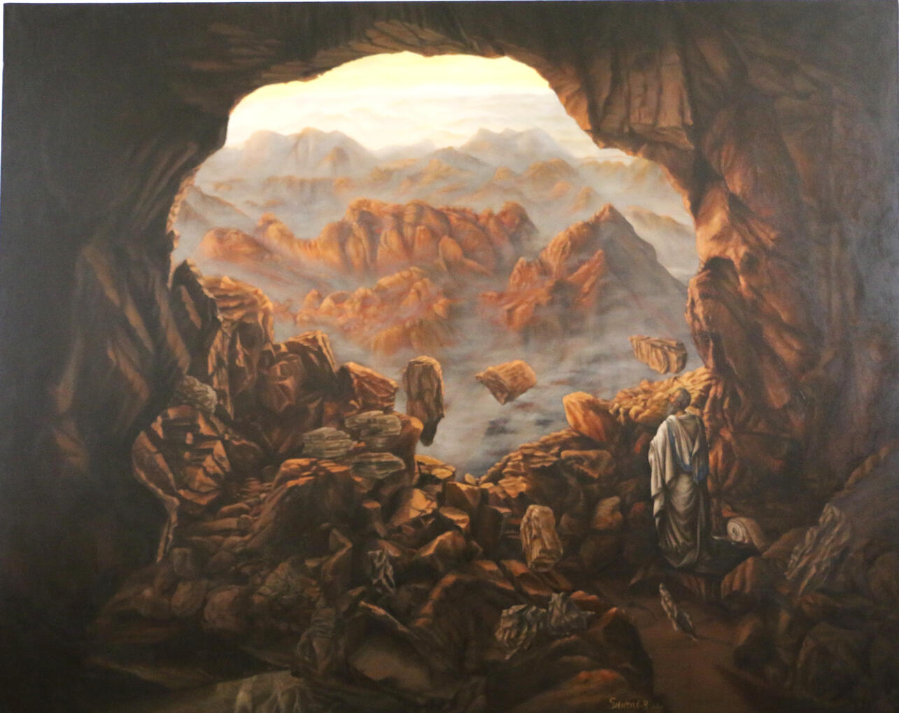 The cave within, oil on canvas, approx 162 x 162cm, not available